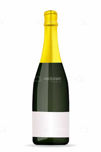Plain Champagne Bottle on White Background Plain Champagne Bottle on White Background